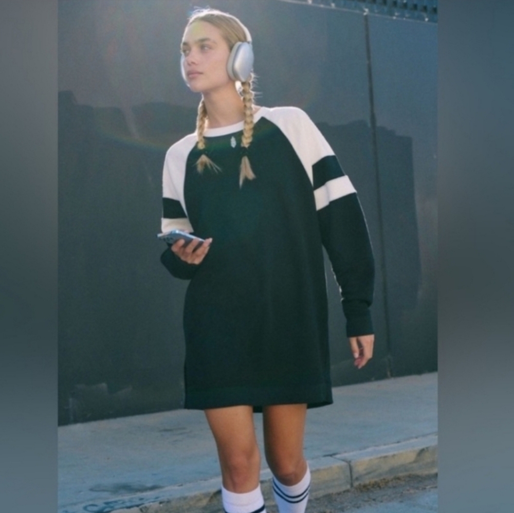 Free People Women's Heritage Sport Dress W/attached Romper. Bk Size S NWT